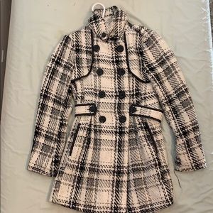 Glen Plaid Modern Pea Coat